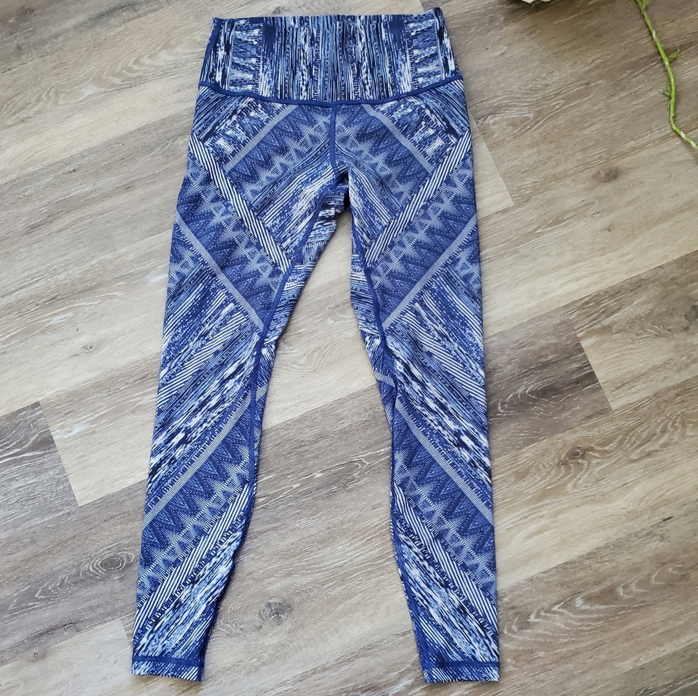 EUC Lululemon Wunder Under Hi Rise Nulux Leggings Tribal Central Saint Martins 8
